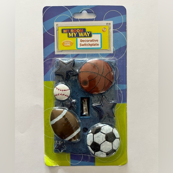 Sports Theme Single Toggle Light Switch Cover Decorative Switchplate - Picture 3 of 5